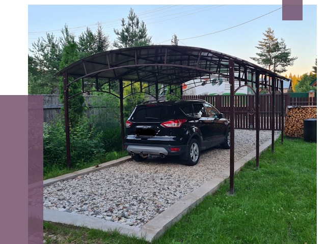 Навесы для автомобиля в Ессентуках от 13103 руб.  | ПРОЛЁТ-Ссн