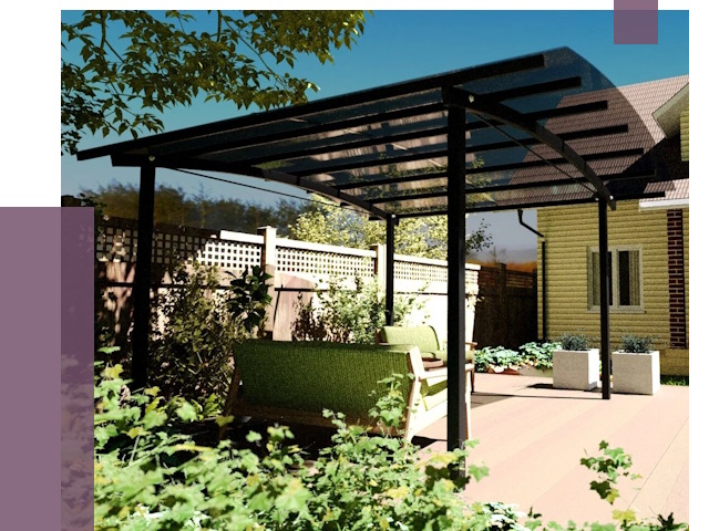 Навесы для террасы в Ессентуках от 13001 руб. под ключ | ПРОЛЁТ-Ссн