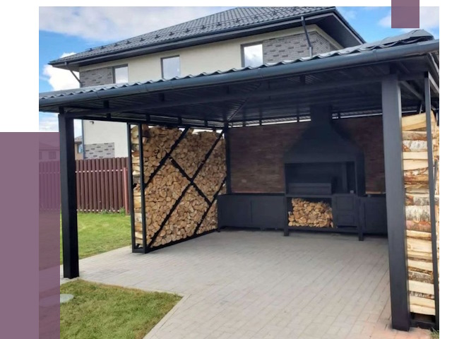 Навесы для барбекю в Ессентуках от 12695 руб. под ключ | ПРОЛЁТ-Ссн