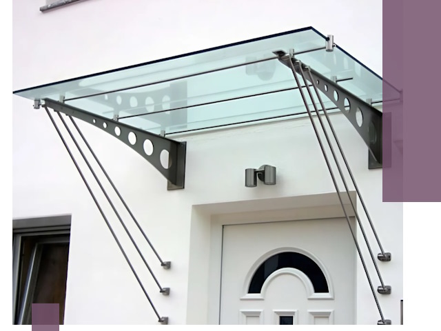 Козырьки над входом под ключ в Ессентуках — изготовление и монтаж