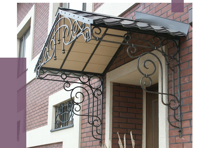 Двускатные козырьки в Ессентуках под ключ от 12746 руб.