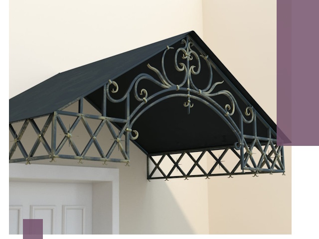 Двускатные металлические козырьки под ключ в Ессентуках